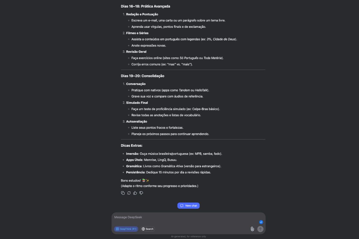 Print de teste no DeepSeek