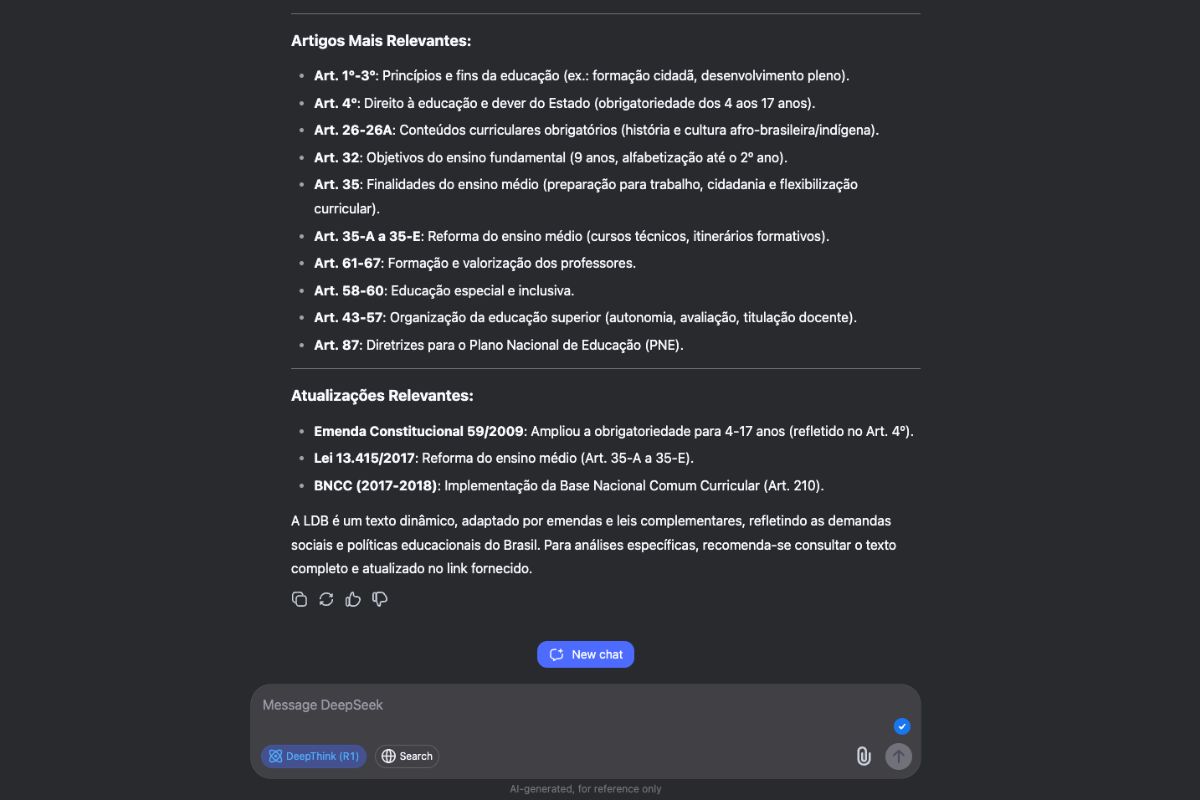 Print de teste no DeepSeek