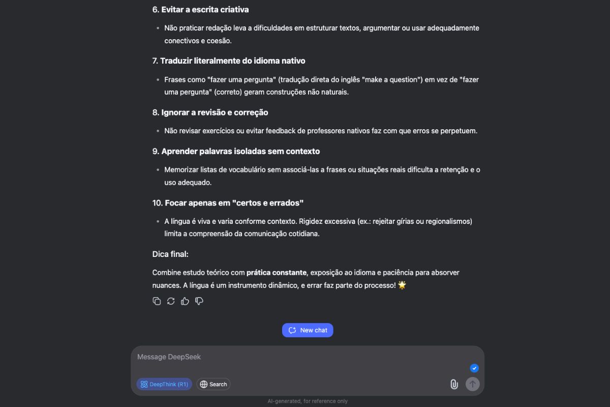 Print de teste no DeepSeek